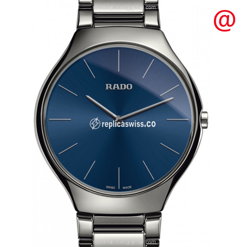 Rado R27955022 TRUE THINLINE - Quartz - Blue Dial - Steel Case - Silver Band