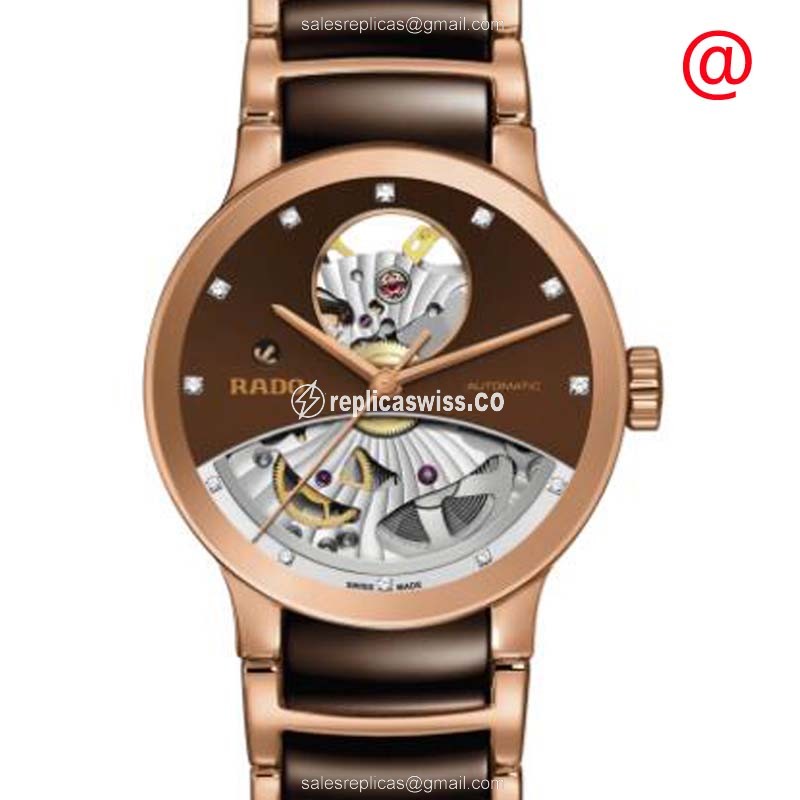 Rolex Rado Replica - Automatic Ceramic - Brown Dial - Steel Case & Gold Strap - Luxury Rado Replica Watch