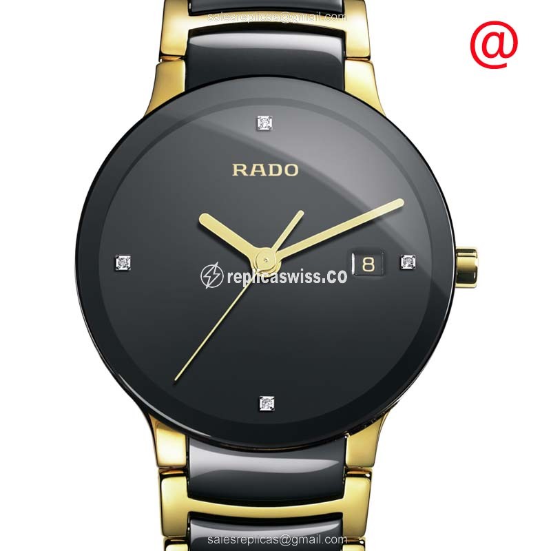 Rolex R30930712 Replica - Quartz - Steel Case - Black Dial - Gold Strap - Clasp