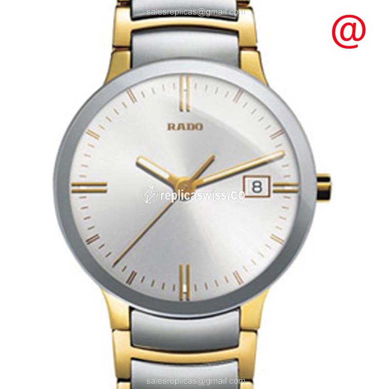 Rado R30931103 Replica - Quartz - Silver Dial - Gold-Plated Case & Gold Strap - Luxury Replica CENTRIX Watch