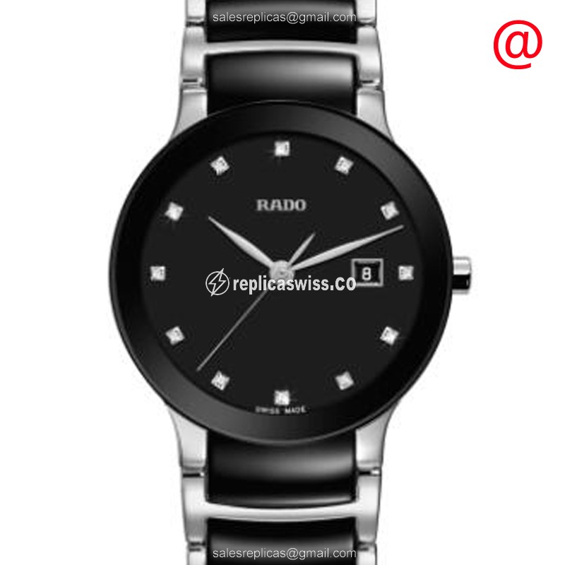 Rado Centrix Quartz - Stainless Steel Case - Black Dial - Steel Clasp - Luxury Replica CENTRIX Watch