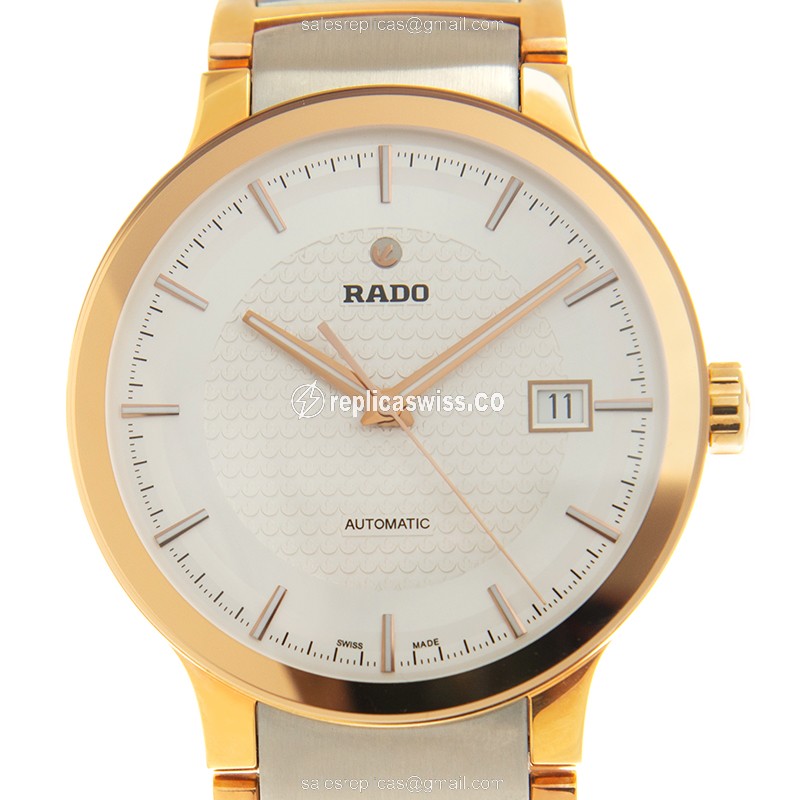 Rado R30953123 Centrix Replica - Automatic - Steel Case - Silver Dial - Gold Strap