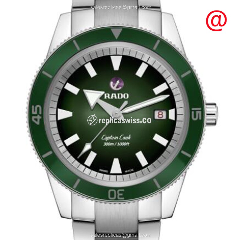 Rado Captain Cook Replica - Automatic - Green Dial - Silver Steel Bracelet