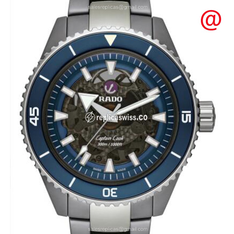 Rado Captain Cook Replica - Automatic Ceramic Case - Blue Dial - Silver Steel Strap
