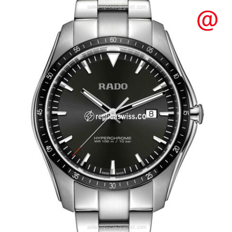 Rado R32502153 Hyperchrome Quartz Steel - Black Dial - Silver Steel Clasp - Luxury Replica HYPERCHROME Watch