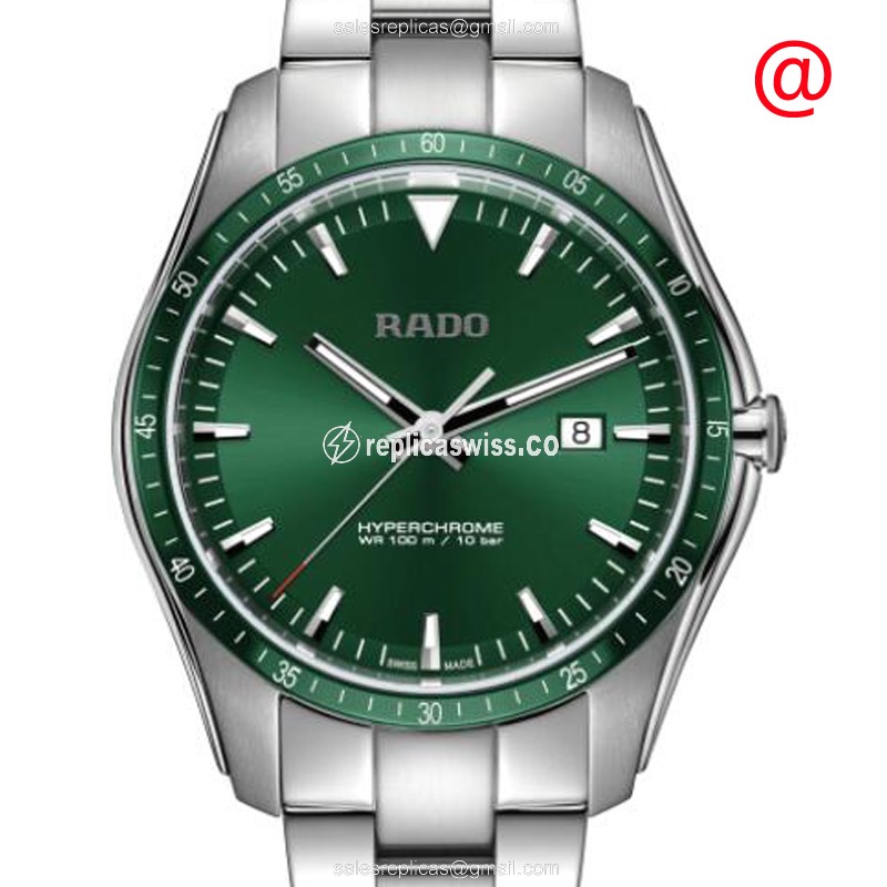 Hyperchrome Rado R32502313 Replica - Quartz - Green Dial - Gold Steel Strap