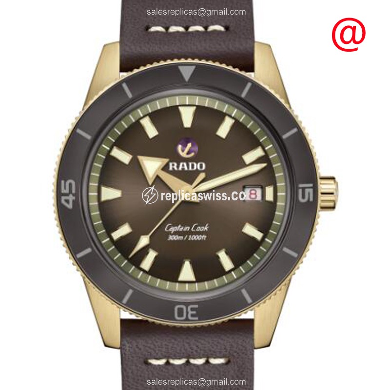 Rado Captain Cook Replica - Automatic - Bronze Case - Brown Dial - Leather Strap
