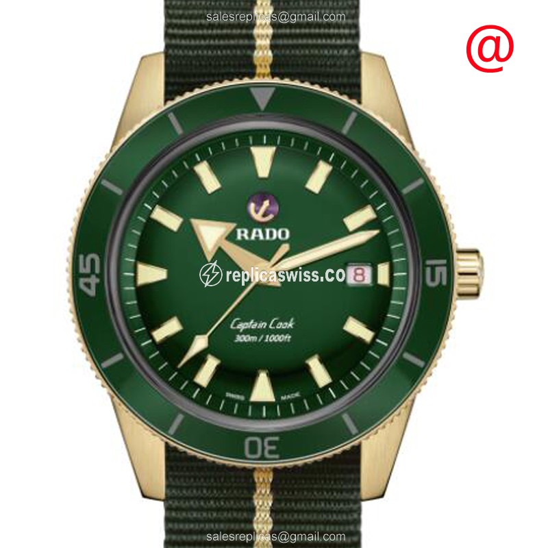 Rado Captain Cook Replica - Automatic Bronze - Green Dial - Nylon Green Strap