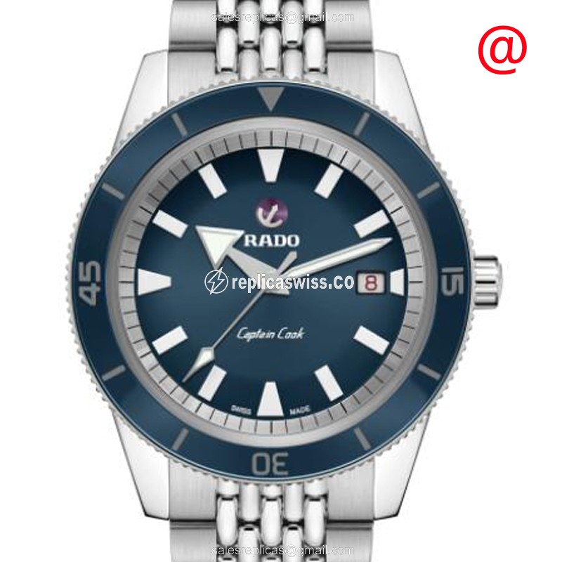 Rado Captain Cook Automatic Steel Blue Dial Silver Clasp Steel Band