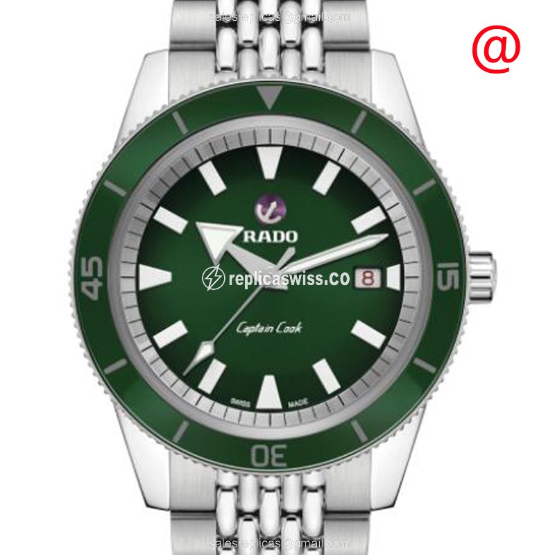 Rado Captain Cook Automatic Steel Green Dial Silver Strap