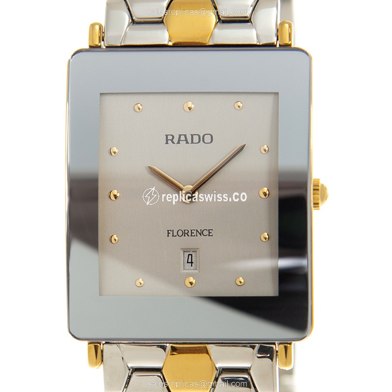 Rado Florence Quartz Silver Dial - Gold Gold Clasp - 40mm Replica Watch - Luxury Rado Replica Watch