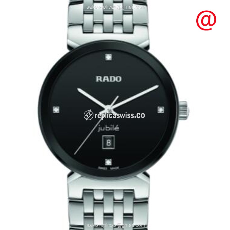 Rado Florence Replica - Automatic - Black Dial - Steel Case - Silver Strap - Luxury Rado Replica Watch