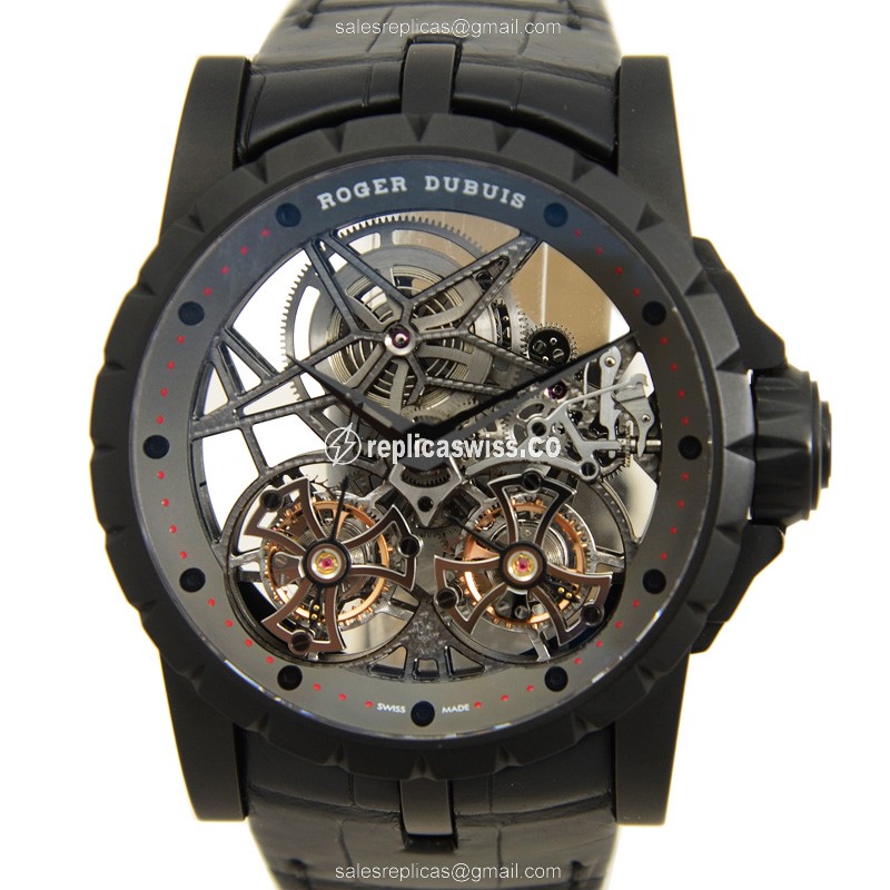 Roger Dubuis Emp. Emp. Titanium - Manual - Skull Dial - Black Alligator - Sapphire Crystal