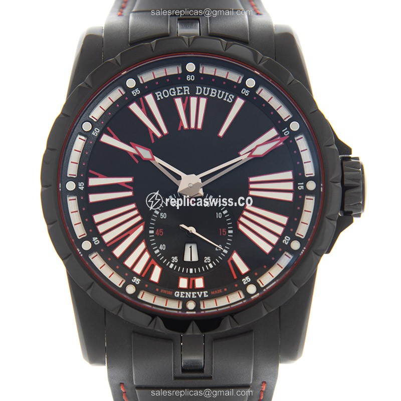 Roger Dubuis RDDBEX0567 EXCALIBUR - Automatic - Titanium Case - Black Dial - Rubber Strap - Luxury Replica EXCALIBUR Watch