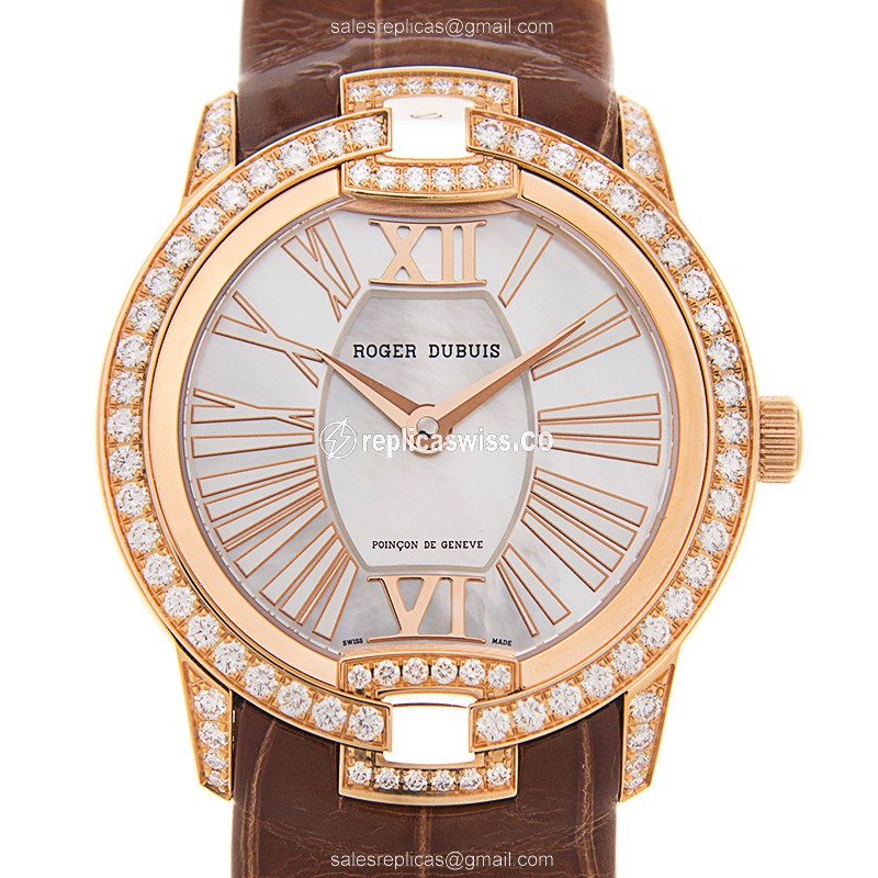 Roger Dubuis RDDBVE0020 Replica - Automatic - 18kt Rose Gold - Diamond - White Dial