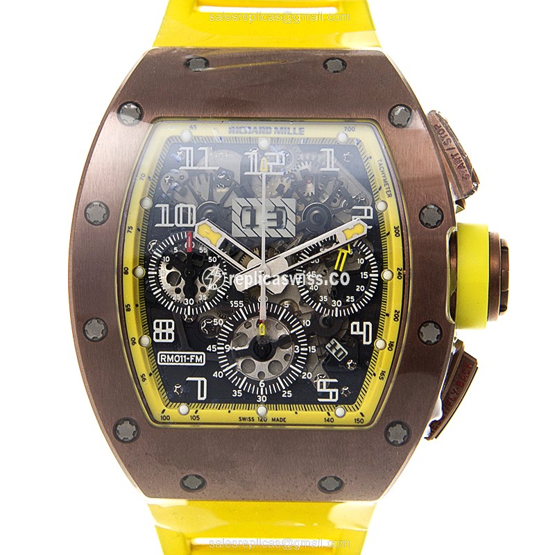 Richard Mille RM011-ALTI Automatic Titanium - Gray Dial, Yellow Rubber Strap, Clasp