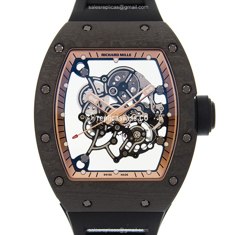 Richard Mille RM055-CA-RGBK - Manual - Aluminum Case - Skull Dial - Black Rubber Strap - Luxury Richard Mille Watch