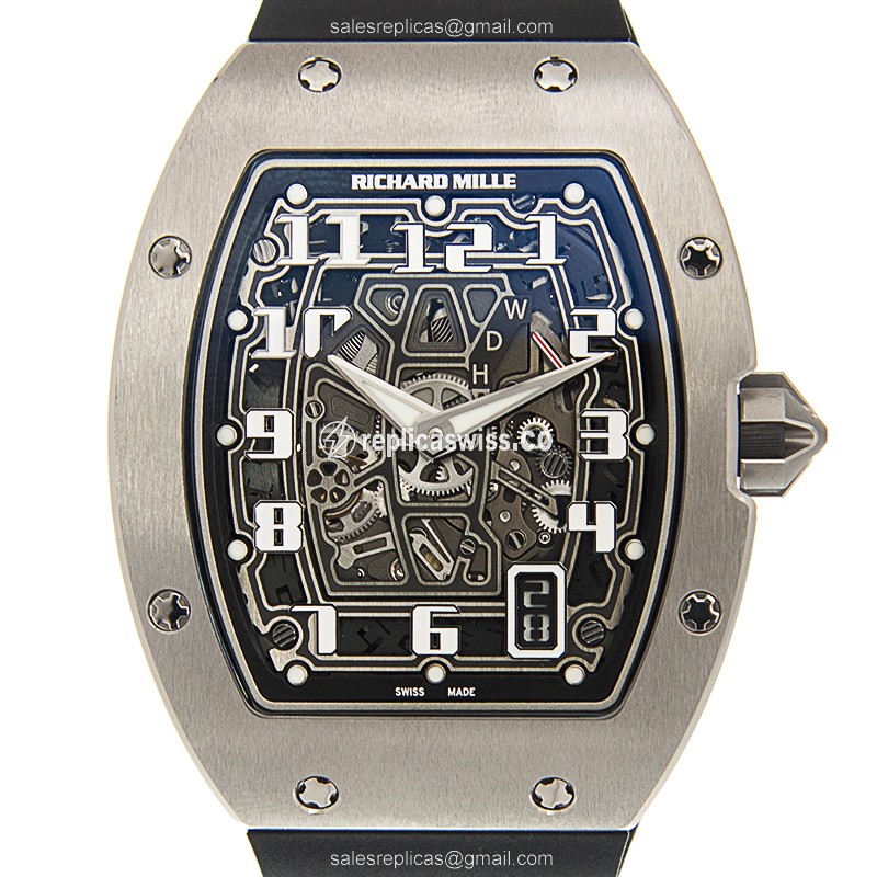 Richard Mille RM67-01 - Extra Flat - Automatic - Titanium Case - Black Dial - Rubber Strap - Buckle Clasp - Luxury Replica EXTRA FLAT Watch