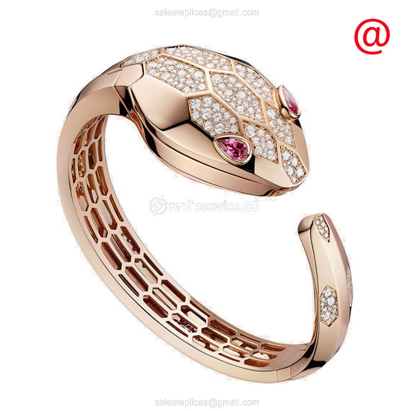 Bulgari Serpenti Secret Quartz - 18kt Rose Gold - Diamond Dial - Bangle Clasp