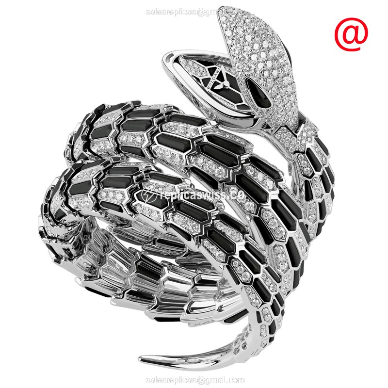 Bulgari Serpenti Secret Replica - Quartz - 18kt Gold Case - Black Dial - Bangle Clasp - Luxury Replica SERPENTI SECRET Watch