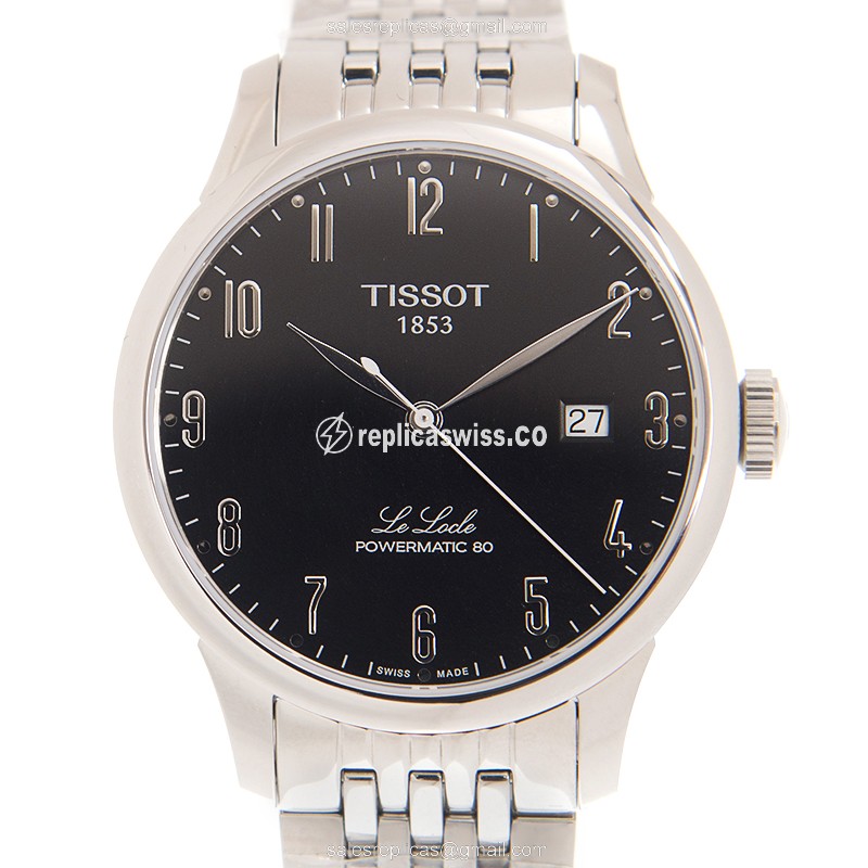 Tissot T-CLASSIC Replica - Automatic - Black Dial - Steel Case - Silver Strap - Luxury Replica T-CLASSIC Watch