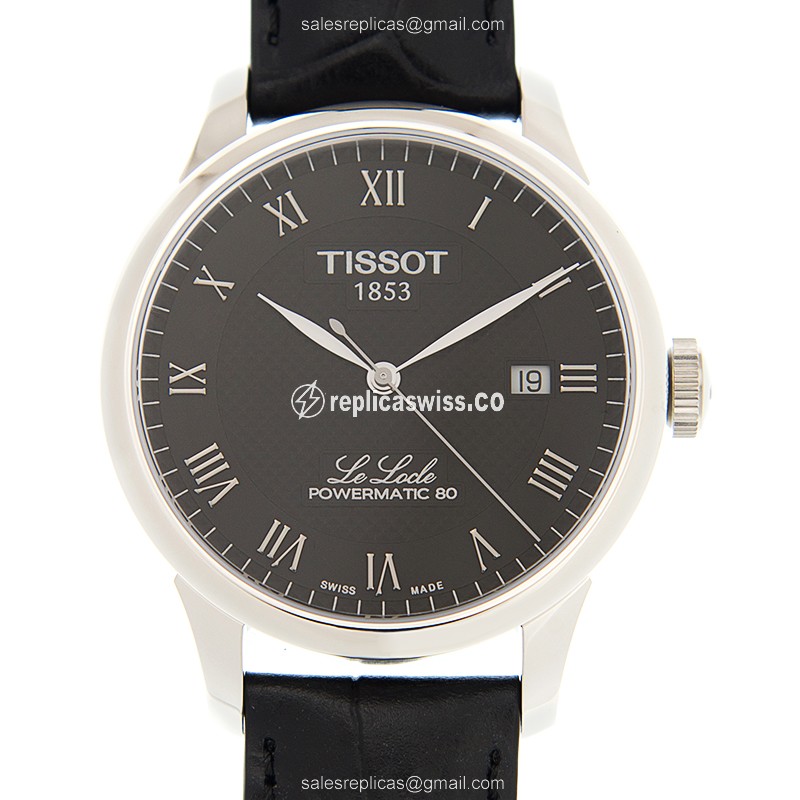 Automatic Tissot T-CLASSIC - Black Dial - Leather Strap - Clasp - 40mm - Luxury Replica T-CLASSIC Watch