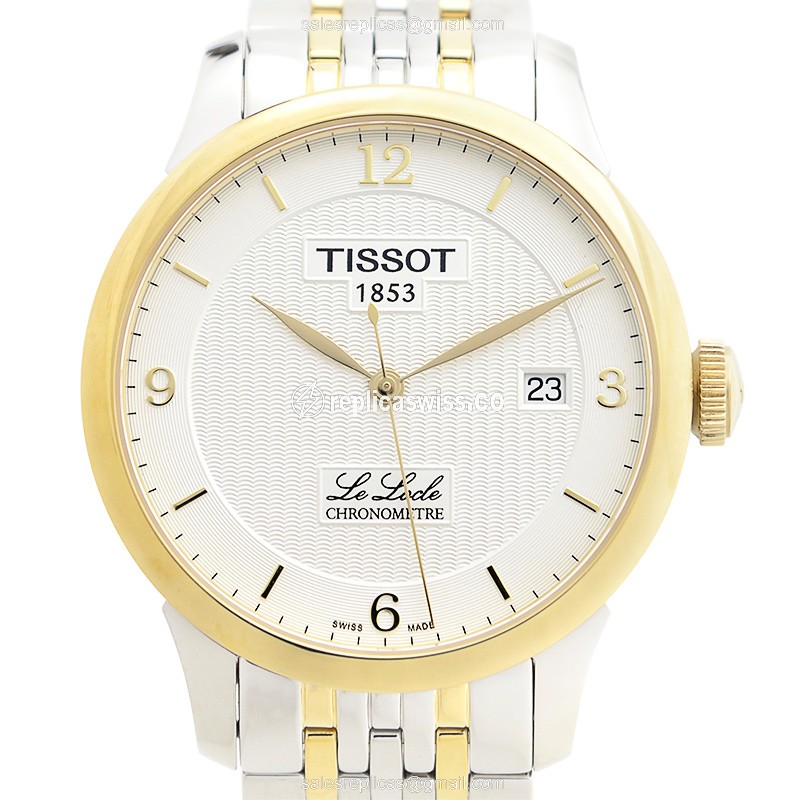 Tissot T-CLASSIC Replica - Automatic - Gold-Plated & Steel - White Dial - Silver Strap - Luxury Replica T-CLASSIC Watch