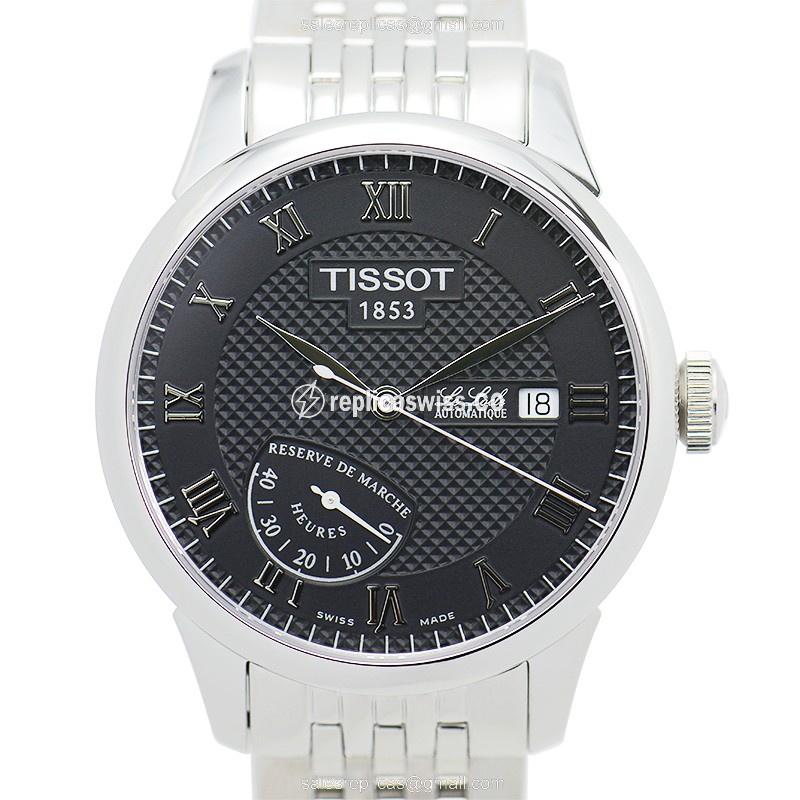 Automatic Tissot T-CLASSIC Replica - Steel Case - Black Dial - Silver Band - Luxury Replica T-CLASSIC Watch