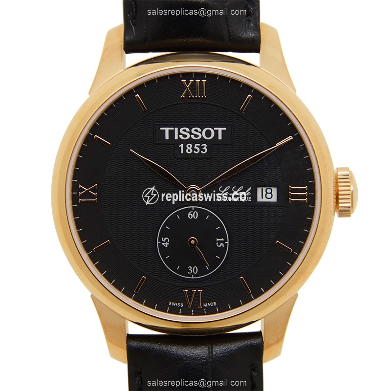 Tissot LE LOCLE Replica - Automatic - Steel Case - Black Dial - Leather Strap - Luxury Replica LE LOCLE SERIES Watch
