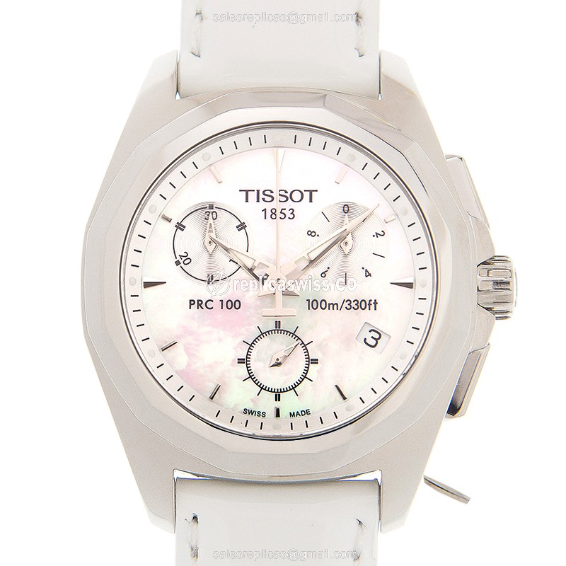 Rolex T-SPORT Quartz - White Dial - Leather Strap - Stainless Steel Case - Clasp - Luxury Replica T-SPORT Watch