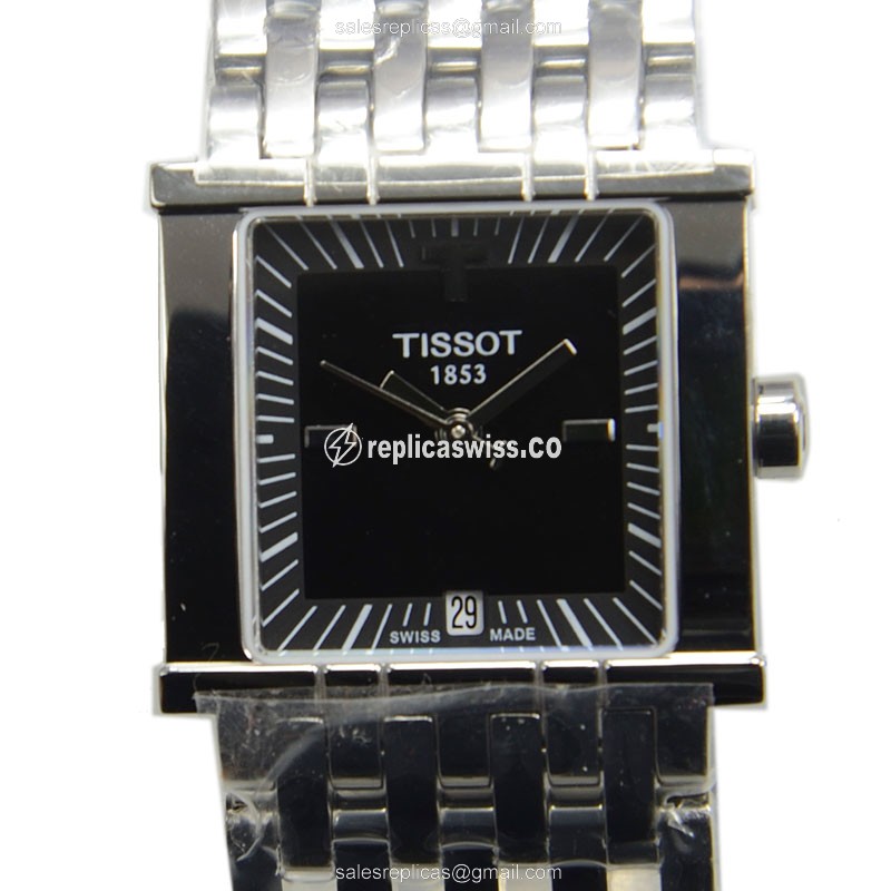 Rolex T-TREND Quartz Steel - Black Dial Silver Strap