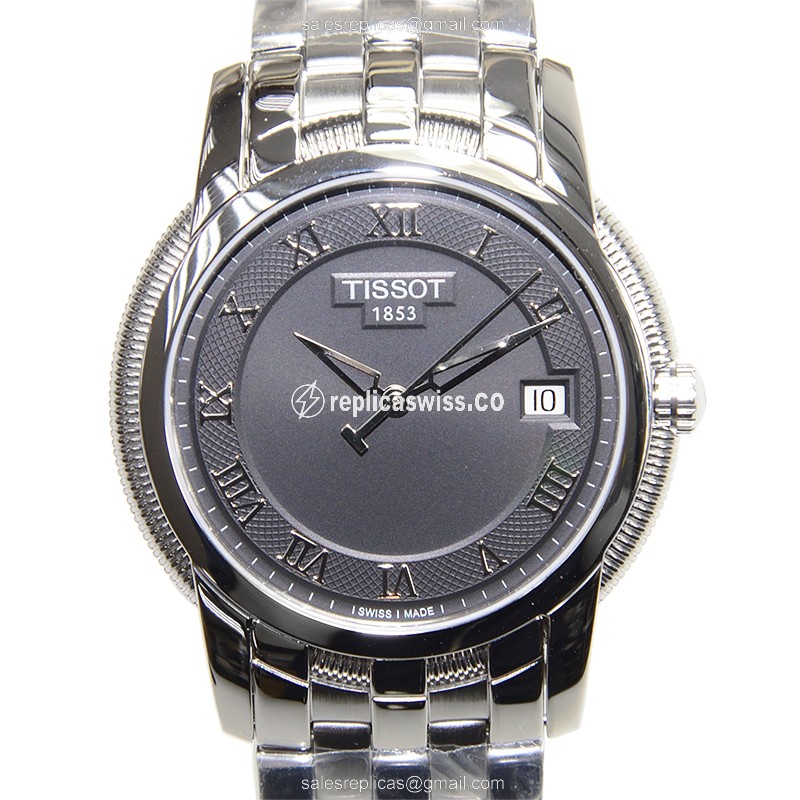 Tissot T-CLASSIC Quartz - Black Dial - Steel Case - Silver Band - Clasp - Luxury Replica T-CLASSIC Watch