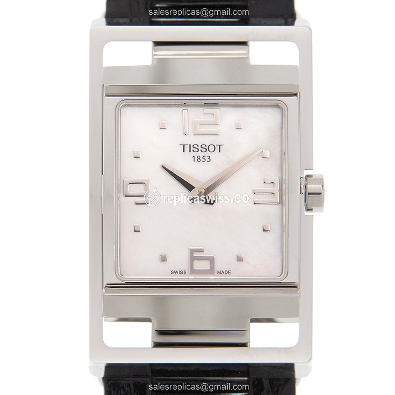 Tissot T-TREND Quartz - White Dial - Leather Strap - Black Clasp - 16mm Case - Luxury Replica T-TREND Watch