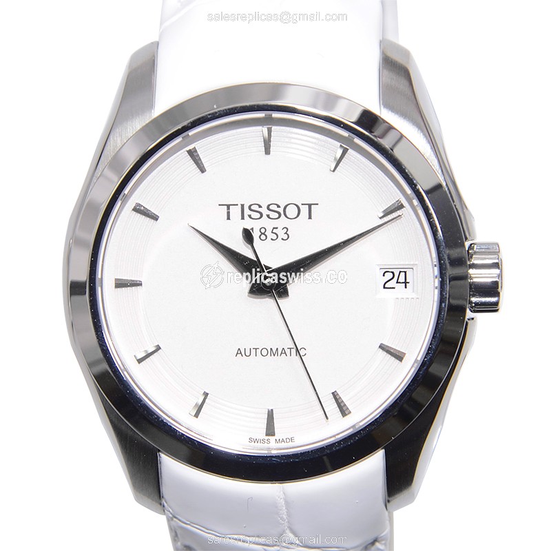 Tissot T-CLASSIC Automatic - Stainless Steel Case - White Dial - Leather strap