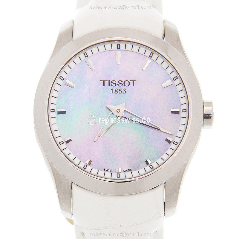 Tissot T-CLASSIC Quartz - Steel Case - White Dial - Leather Strap - Luxury Replica T-CLASSIC Watch