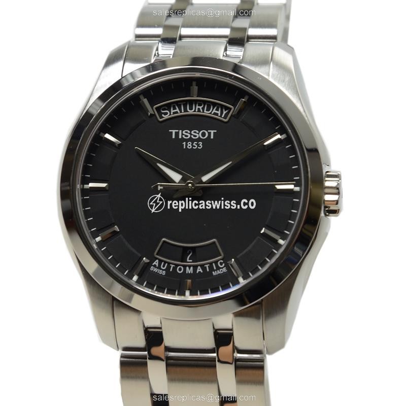 Automatic Tissot T-CLASSIC Replica - Black Dial - Steel Case & Band