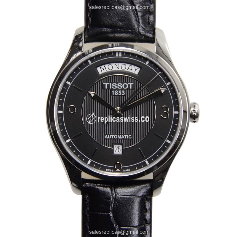 Rolex T-CLASSIC Replica - Automatic - Black Dial - Steel Case - Leather Strap - Buckle Clasp - Luxury Replica T-CLASSIC Watch