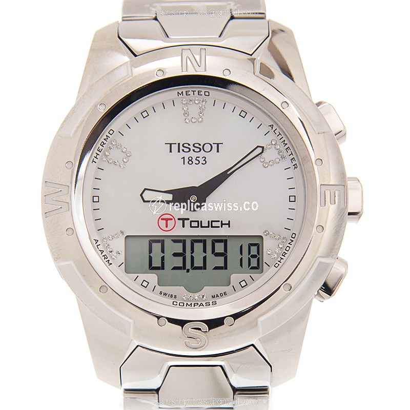 Rolex Tissot Replica - Quartz - Titanium Case - White Dial - Silver Band