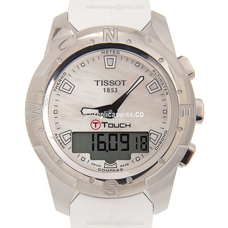 Tissot T047.220.47.111.00 Replica - Quartz - Titanium Case - White Dial - Rubber Strap