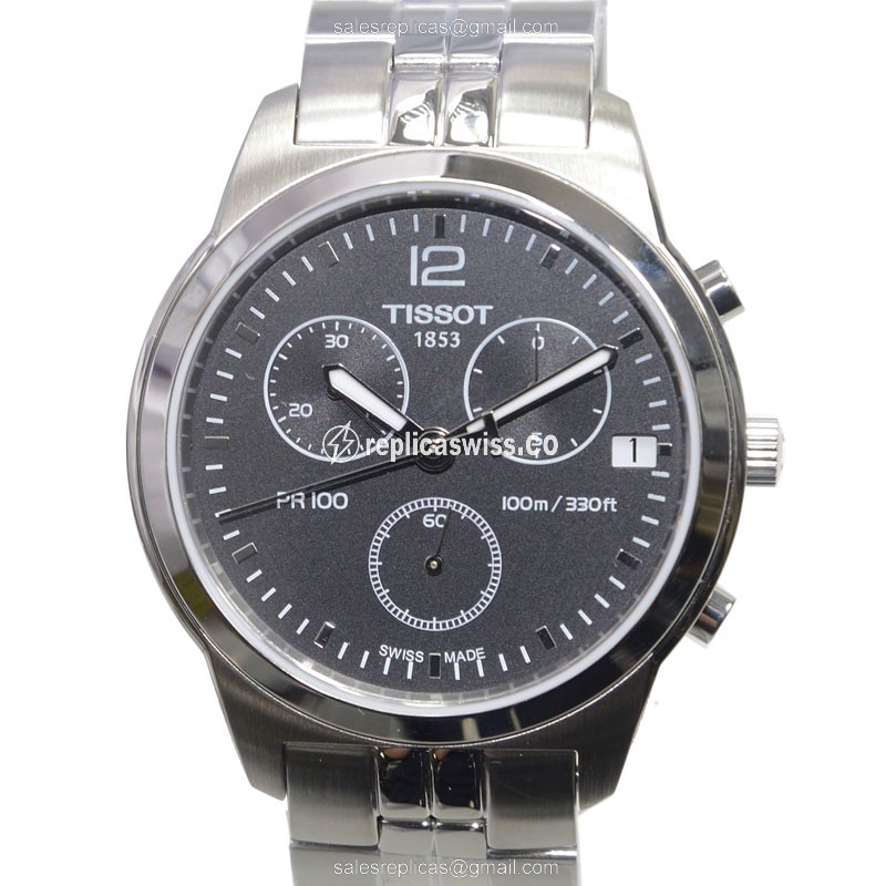 Rolex T-Classic Replica - Quartz - Black Dial - Silver Steel Strap - 40mm Case - Luxury Replica T-CLASSIC Watch