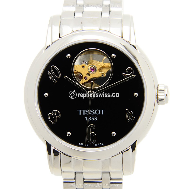 Tissot T-CLASSIC Replica - Automatic - Steel - Black Dial - Silver Strap