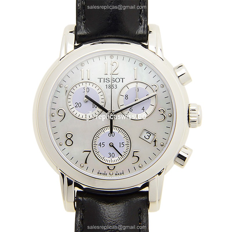 Tissot T-CLASSIC Quartz - White Dial - Steel Case - Black Leather Strap - Luxury Replica T-CLASSIC Watch