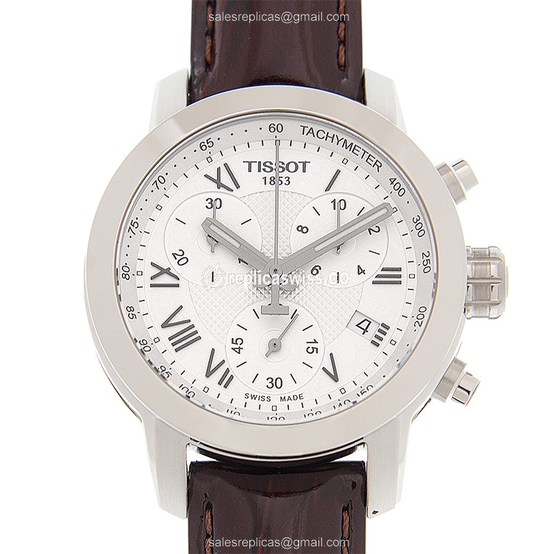 Rolex T-SPORT Quartz - White Dial - Brown Leather - Automatic - 16mm Clasp