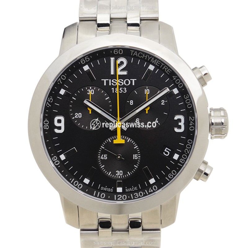 Tissot T-SPORT Quartz Steel - Black Dial Silver Strap Clasp