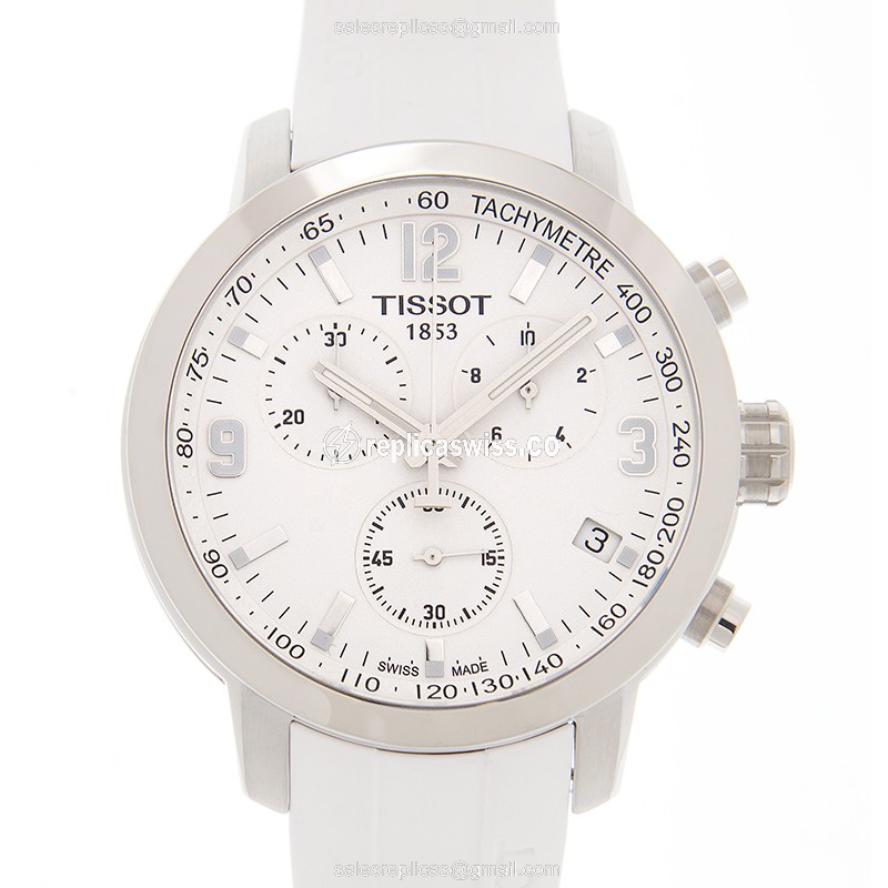 Tissot T-SPORT Quartz - White Dial - Leather Strap - Buckle Clasp - Luxury Replica T-SPORT Watch