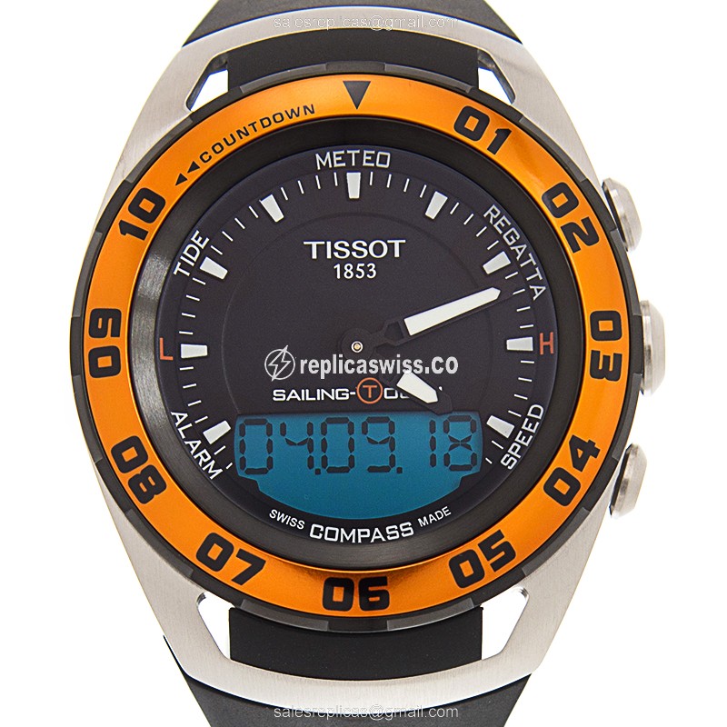 Tissot T056.420.27.051.02 Replica - Quartz - Black Dial - Rubber Strap - Clasp