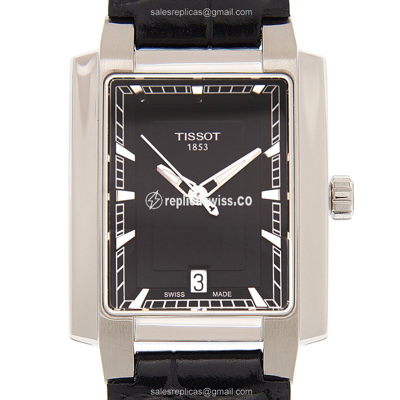 Tissot T-TREND Quartz - Black Dial - Leather Strap - Stainless Steel Case - Luxury Replica T-TREND Watch