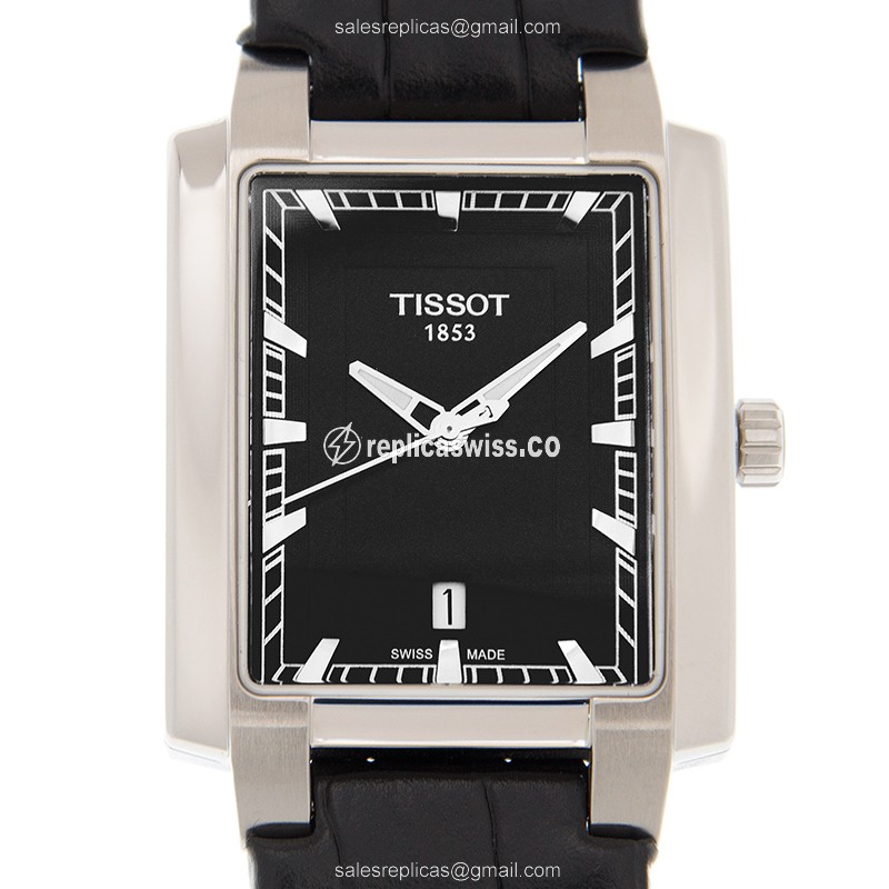 Tissot T-TREND Quartz - Black Dial - Leather Strap - Stainless Steel Case - Luxury Replica T-TREND Watch