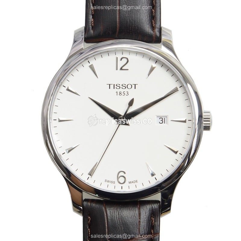 Tissot T-CLASSIC Quartz - Silver Dial - Leather Brown Strap - Stainless Steel Case