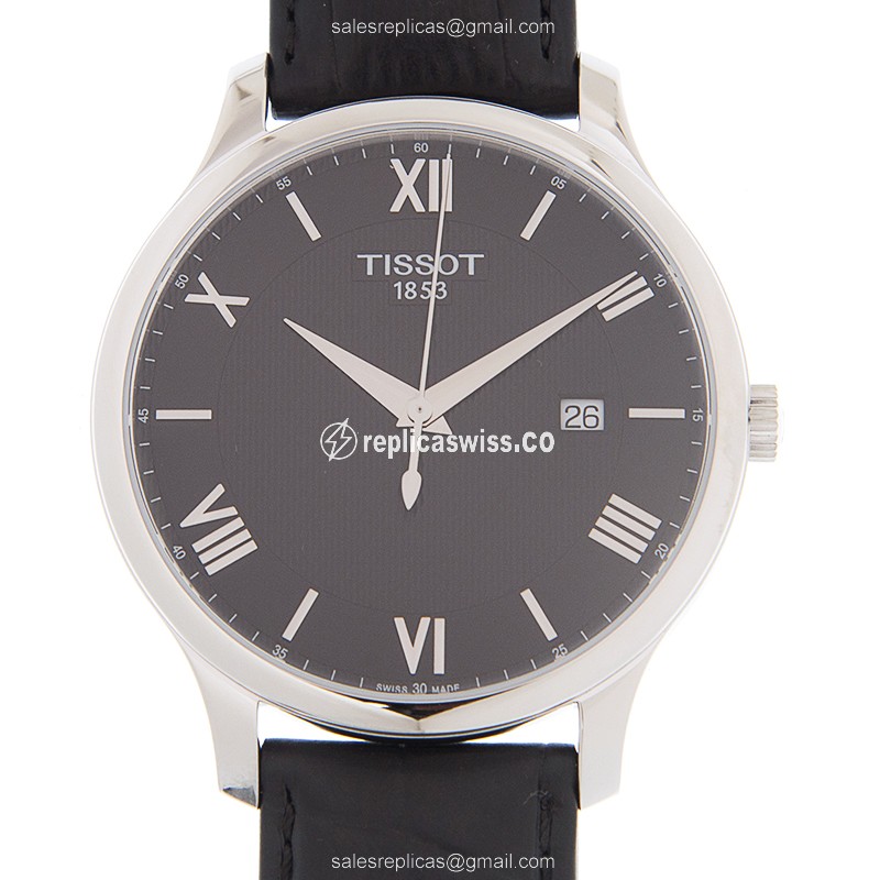 Tissot T-CLASSIC Replica - Quartz - Stainless Steel Case - Black Dial - Black Steel Band - Luxury Replica T-CLASSIC Watch